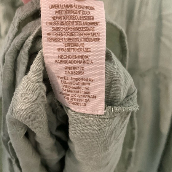 FREE PEOPLE Spell On You Embroidered Mini Dress in Earth Sage Size L - Picture 12 of 13